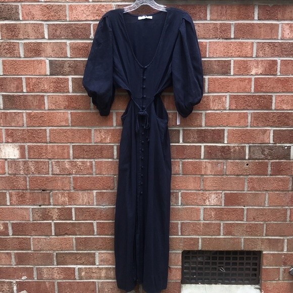 Young Fabulous & Broke High Tea Dress sz Small NWT Linen Blend - Picture 2 of 15